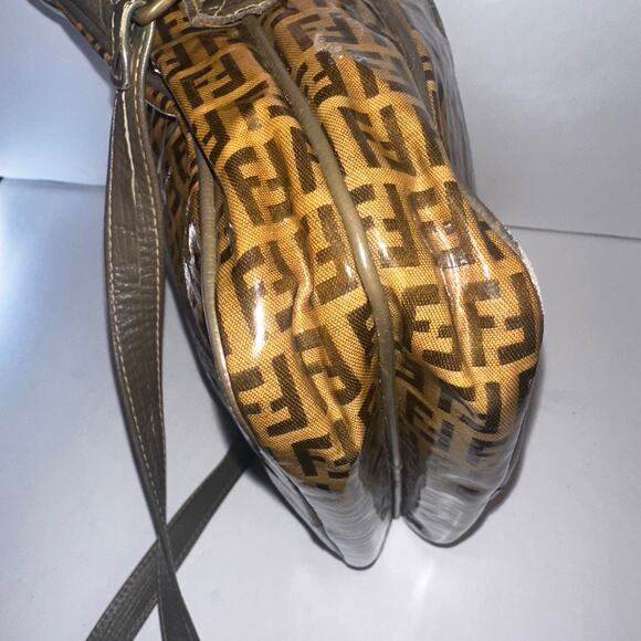 Authentic Fendi Zucca PVC Crossbody Bag Brown Monogram FF Logo Vintage Italy - Picture 8 of 14